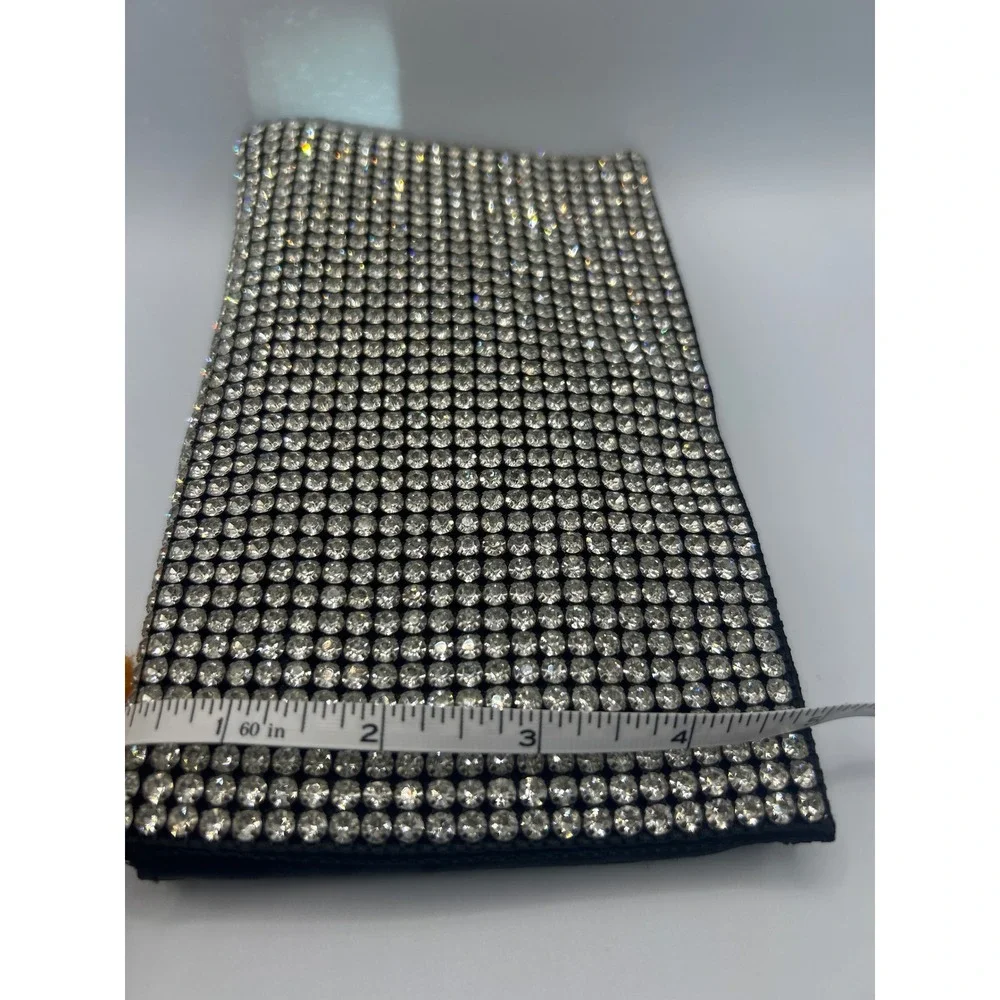 Amber Sceats Black Rhinestone Evening Clutch Bag with‎ Removable Chain Strap